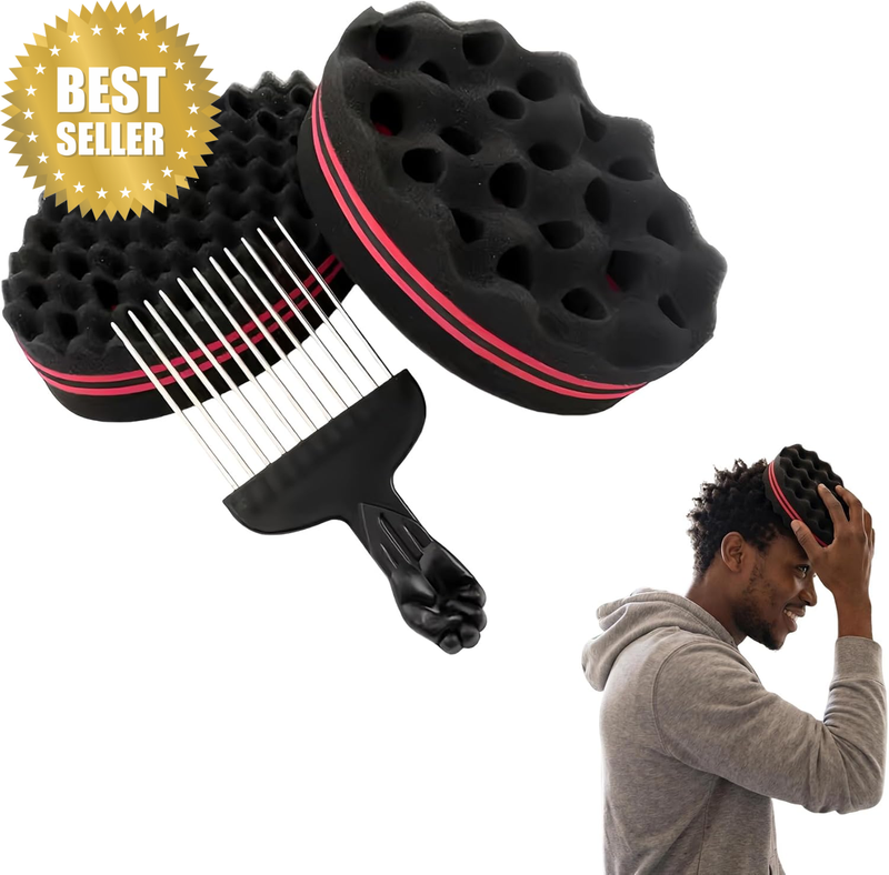 3 Pcs Sponge Brush, Include a Large Hole and a Small Hole Sponge, a Steel Pin Co