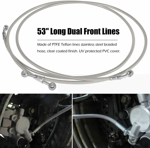 Steel Braided Front Rear Brake Lines Kit For 1987-2006 Yamaha Banshee 350