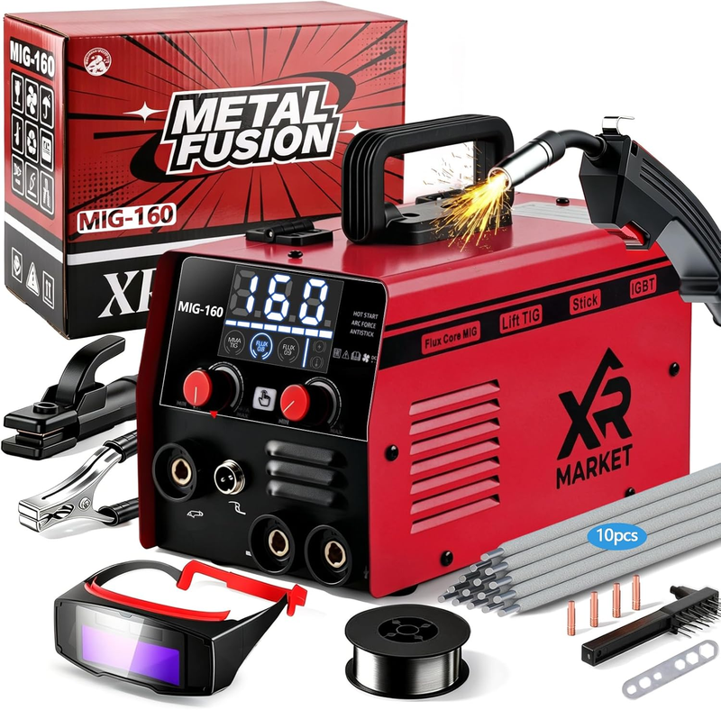 160A 3-in-1 MIG Welder Flux Core TIG Stick 110V Portable IGBT ...