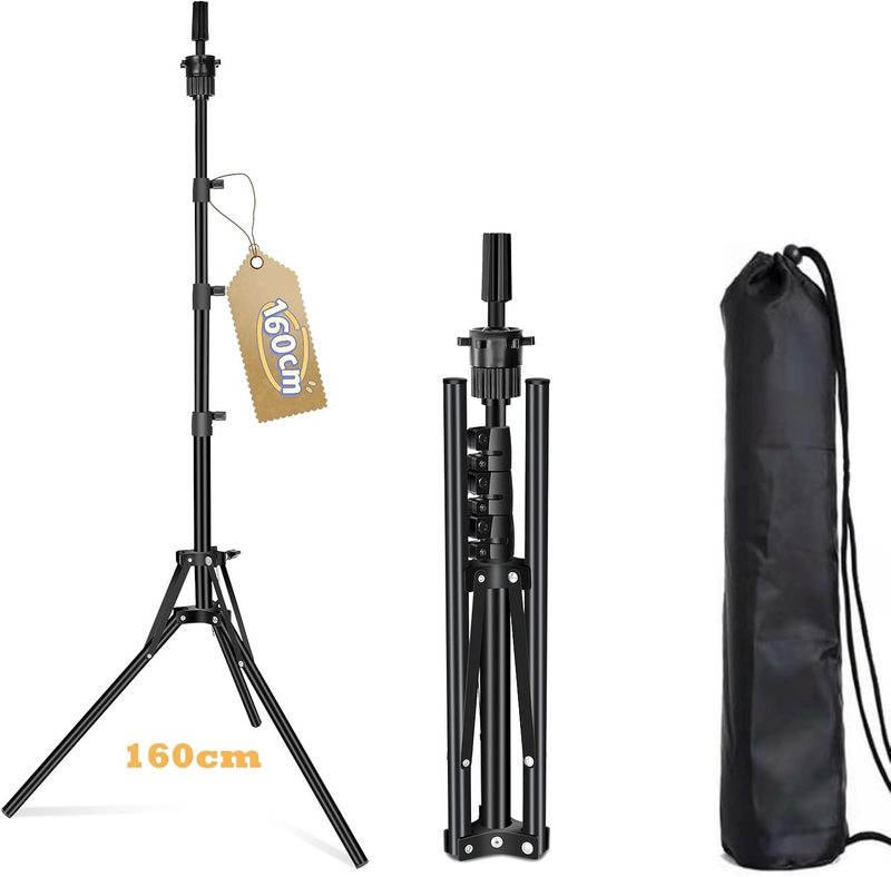 [ 63inch Tall ] Mannequin Head Stand, Wig Stand Tripod for Almost All Canvas Bl