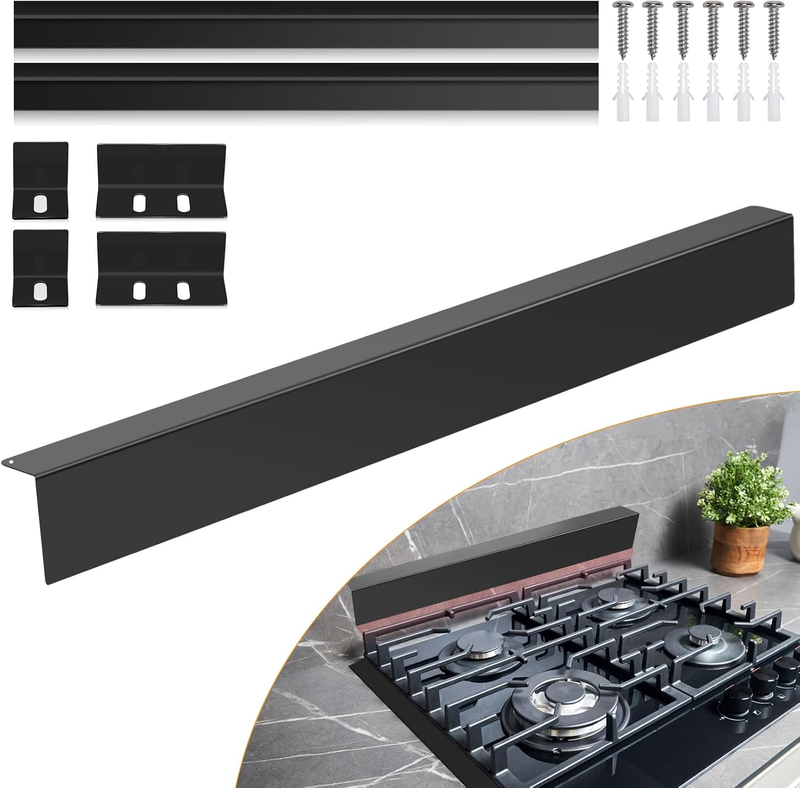 30" Slide-In Range Rear Filler Kit with 2 PCS Stove Gap Covers, Black | Stove Ga