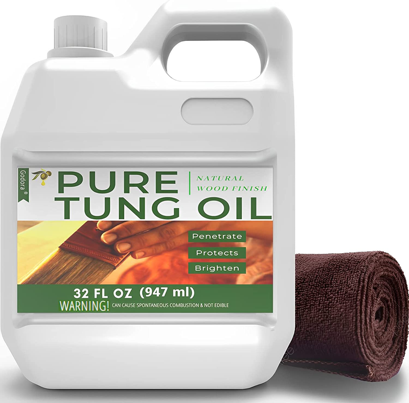 Pure Tung Oil for Wood Finishing, Wood Sealer - 32 Oz