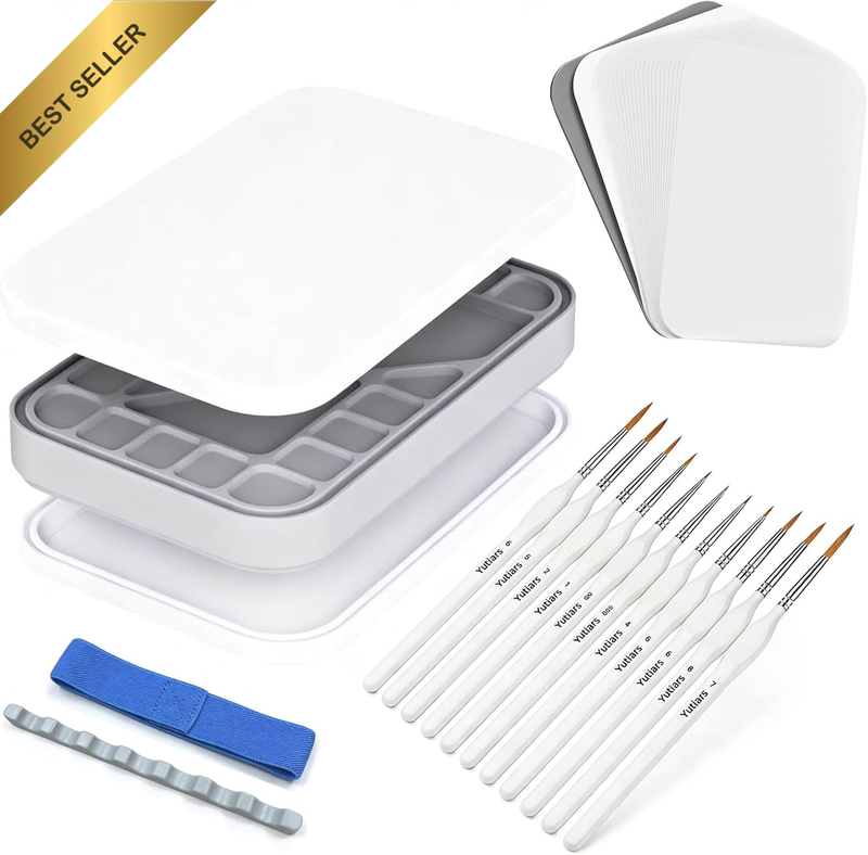 Stay Wet Palette for Painting Miniatures, Acrylic Paint Palette Tray with Lid, 5