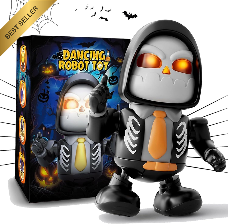 Halloween Sensory Skeleton Dancing Toys – Plays Spooky Music and Features Light