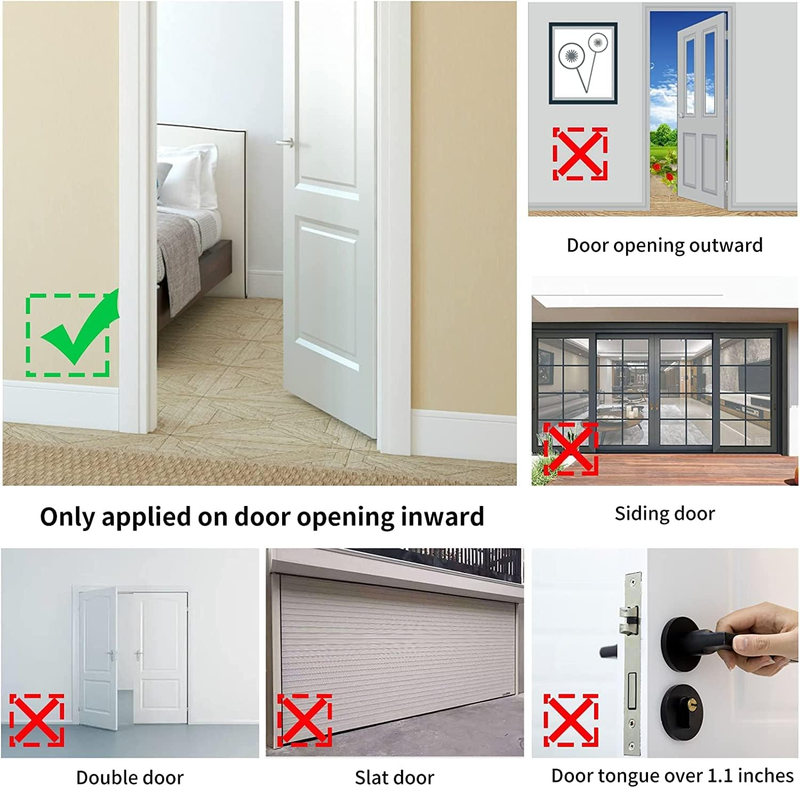 Portable Door Lock 2Pack Extra Lock for Additional Privacy and Safety in Home,Ho