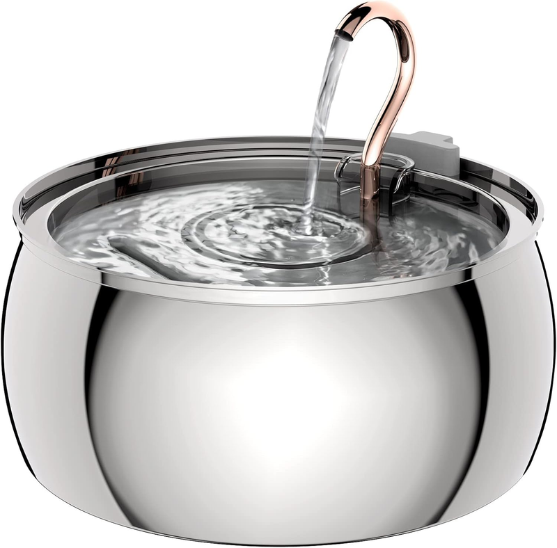 Stainless Steel Cat Water Fountain, Swan Neck Multi-Pet Dispenser | 304 Stainles