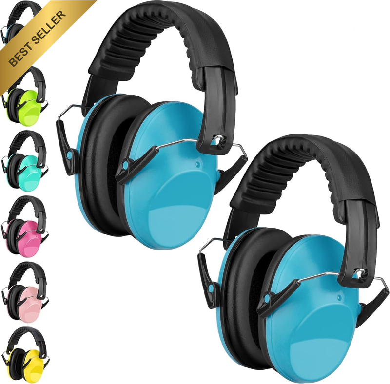 Kids Ear Muffs Hearing Protection, 2 Packs SNR 27DB Foldable & Adjustable Safety