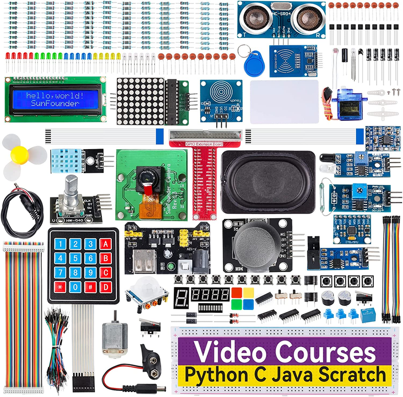 Ultimate Starter Kit For Raspberry Pi 4b 3b+ 400, Python C Java Scr