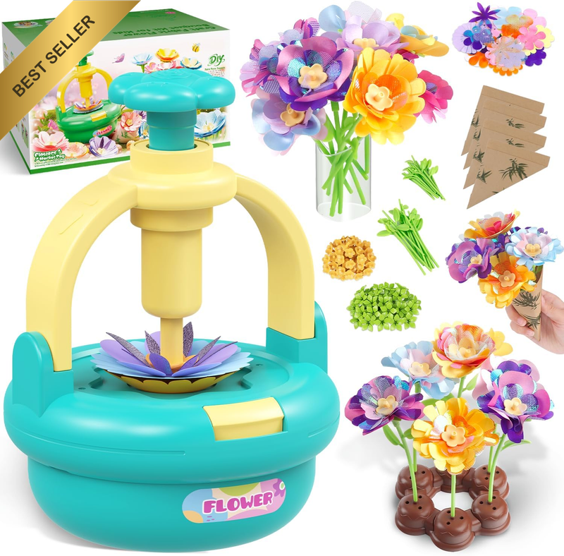 Flower Bouquet Craft Kits for Kids - DIY Fabric Flower Making Kit, Poke-In Arts 