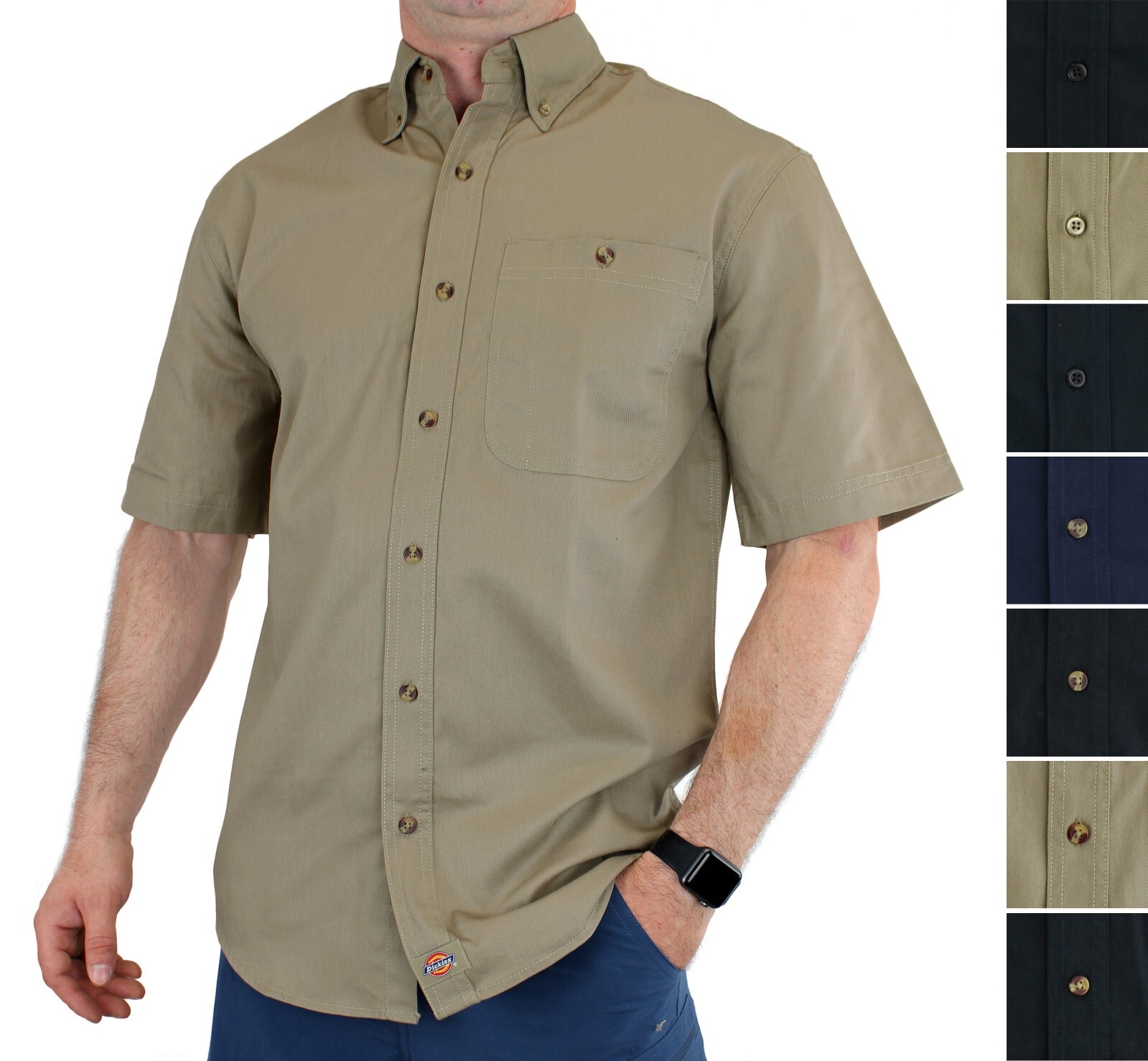 Dickies Men's Work Shirt Short Sleeve Button-Down Collar Dickies Men's Work Shirt Short Sleeve Button-Down Collar