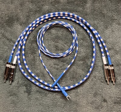 6 Ft Audiophile Turntable Phono RCA Cables w/Ground Low Capacitance Interconnect