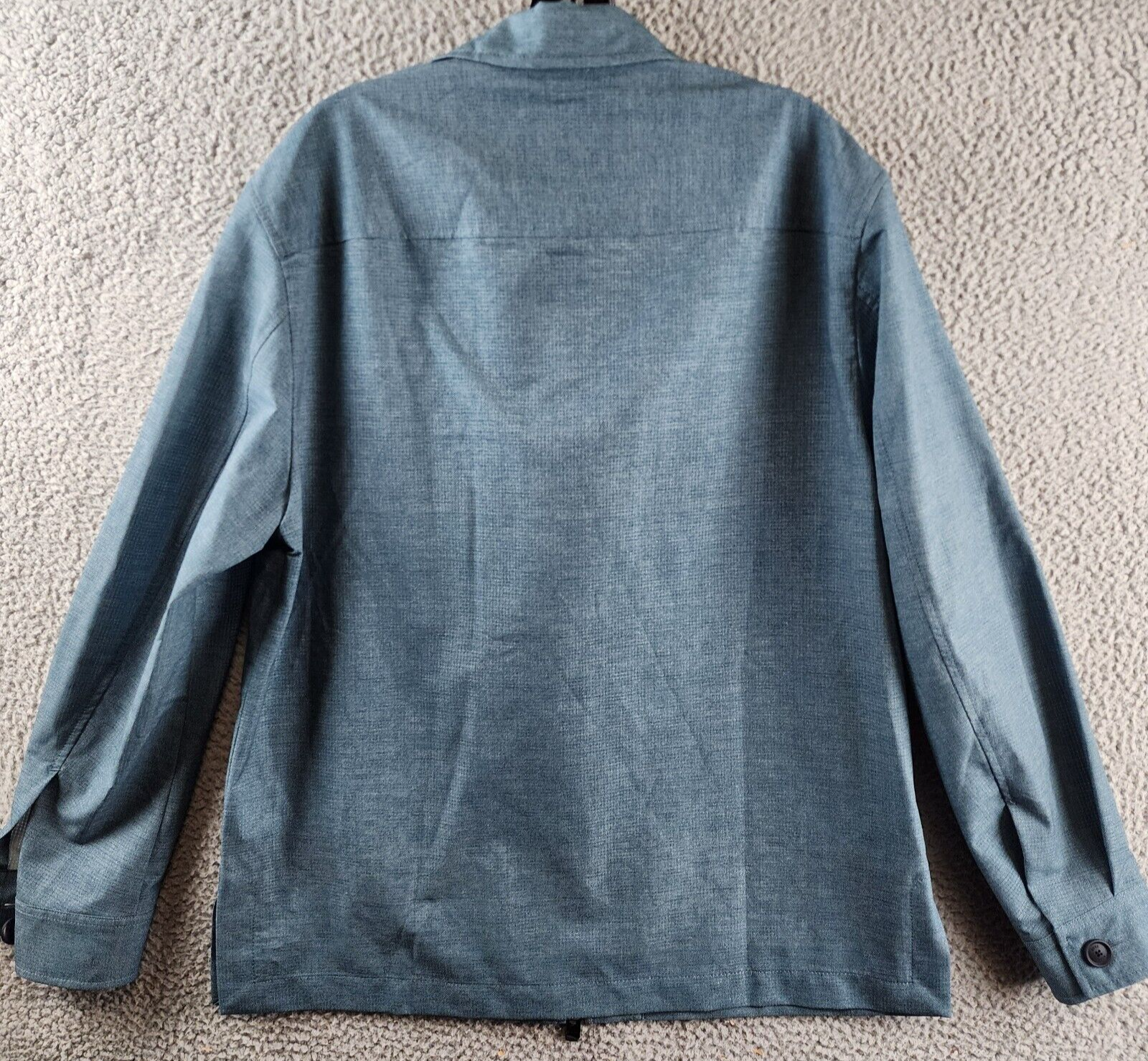 BOSS Full Zip Jacket Men's 40R Bright Blue Heather Flap Pockets Long Sleeve - Picture 13 of 15
