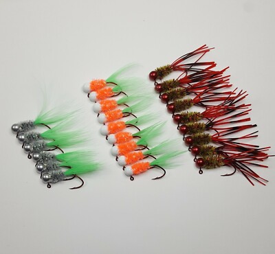 100 pk 1//16 oz Tube Insert Crappie Bluegill Fishing Jigs Red Sickle Hooks