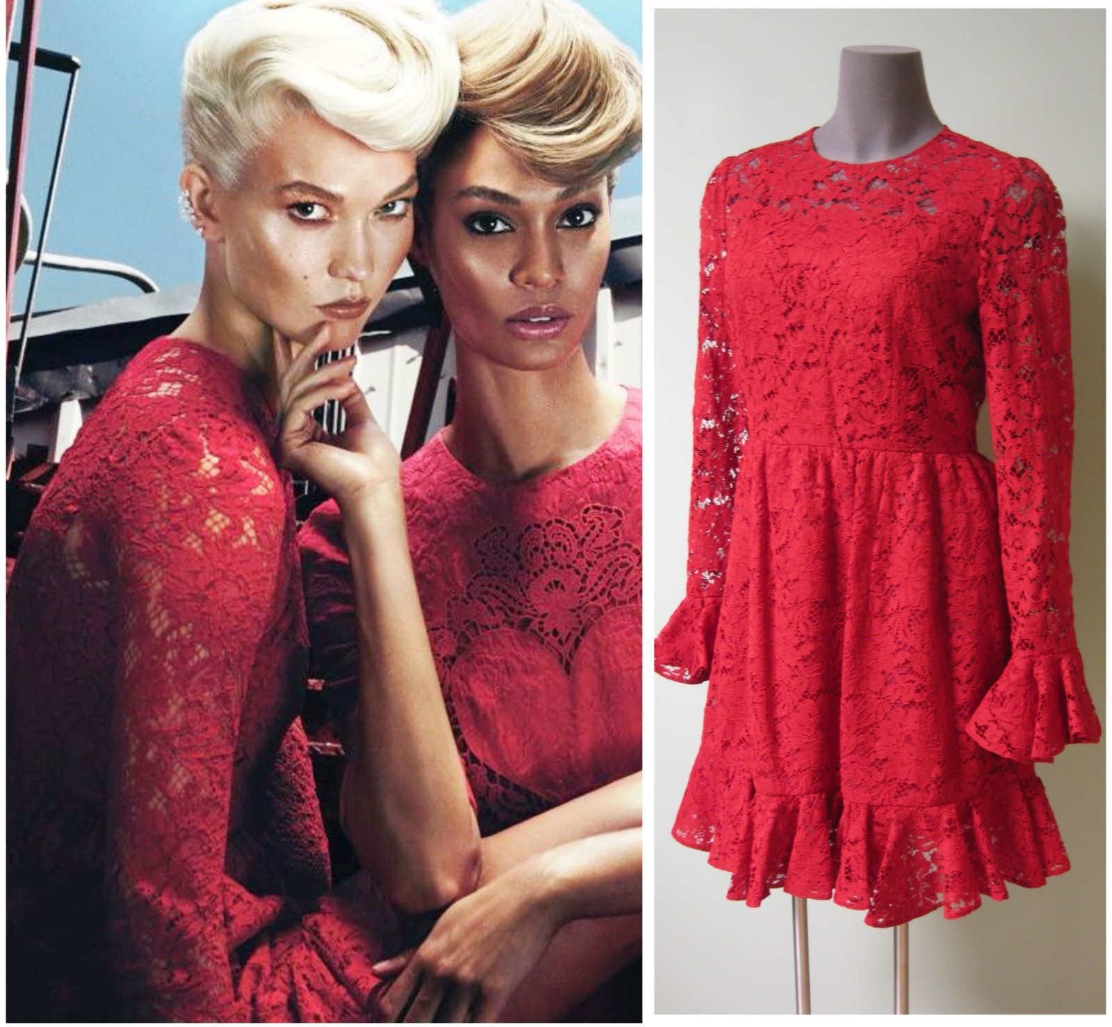 DOLCE&GABBANA ミニドレス Dolce & Gabbana - Red Lace Sleeveless Mini Dress