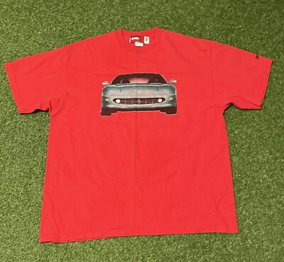 Puma Scuderia Ferrari Race Car Graphic Logo T-Shirt Red Size Large Double Sided