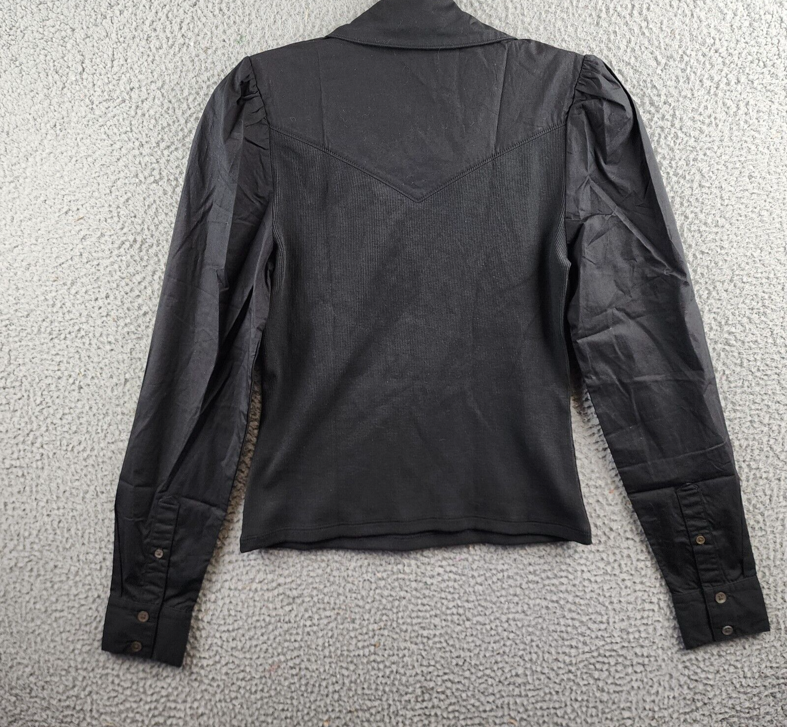 Veronica Beard Hania Collared Top Women's XS Black Collared Button Front L/S - Picture 12 of 14