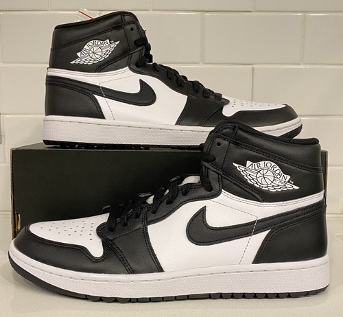 靴 NIKE AIR JORDAN 1 HIGH GOLF PANDA BLACK Nike Air Jordan 1 High G Panda Golf Shoes White Black DQ0660