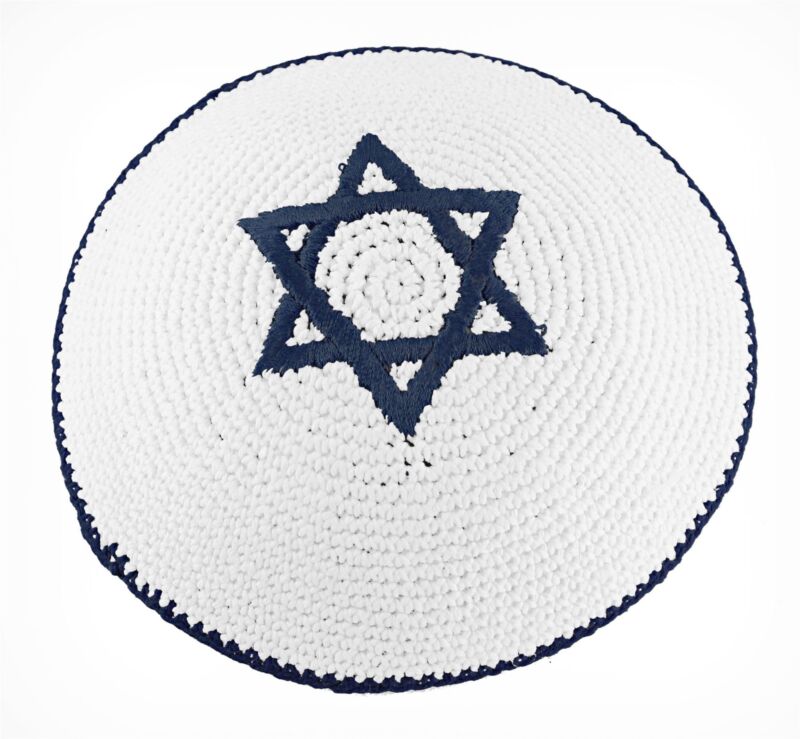 Star of David Knitted Yarmulke Tribal Jewish Yamaka Kippa religious solemn cap