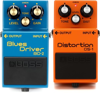 Boss BD-2 Blues Driver Pedal + Boss DS-1 Distortion Pedal Value Bundle