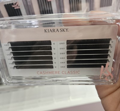 Kiara Sky Lash Extensions Cashmere Classic Thickness 0.15 Curl D Length 12mm CLD