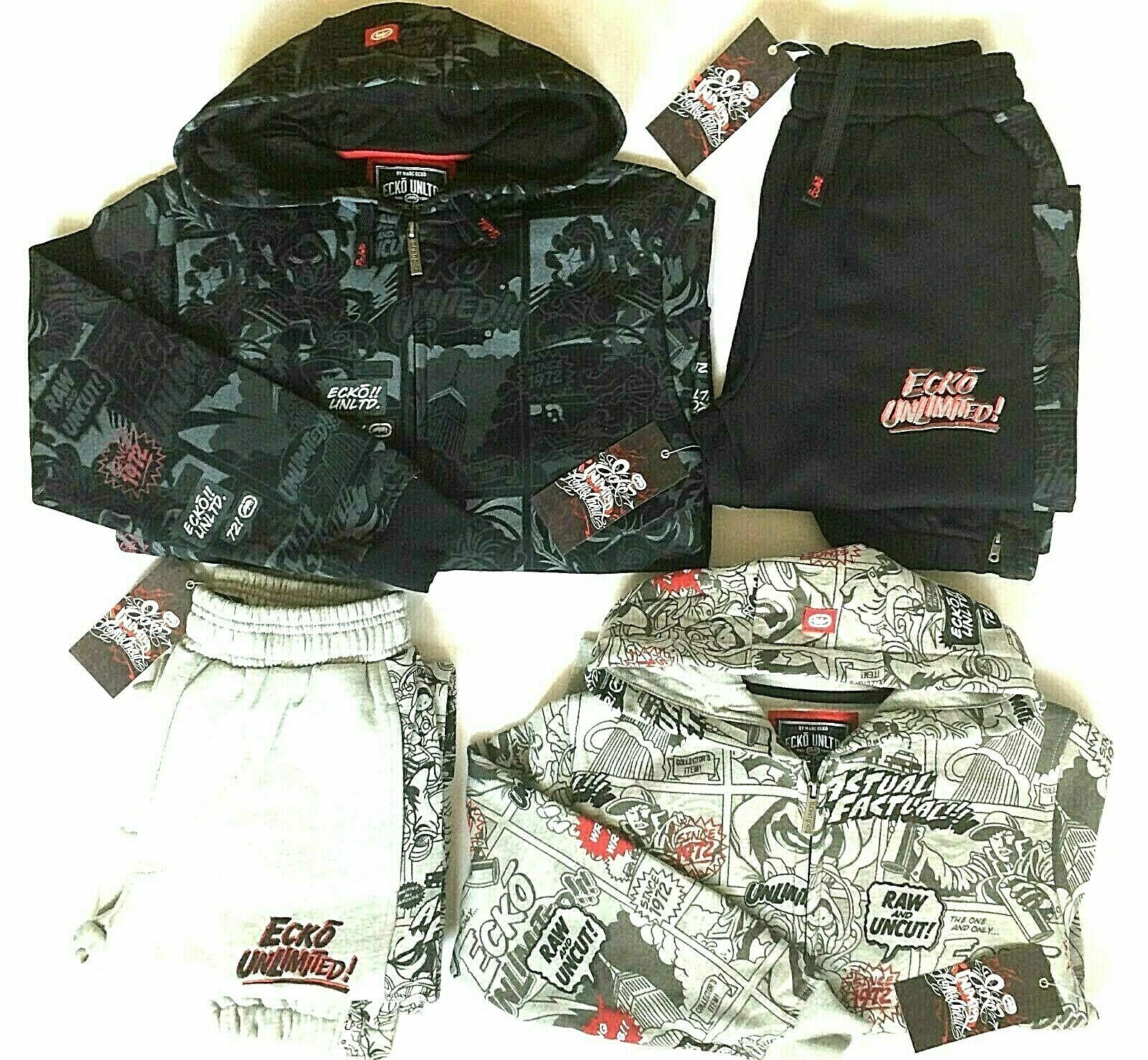 ecko unlimited セットアップ　カーゴ　XL Bboy ストリート Boys Kids Ecko Comic Print Full Tracksuit Zip Up Hood