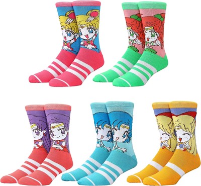 Носки Sailor Moon в полоску, 5 пар, 10-13