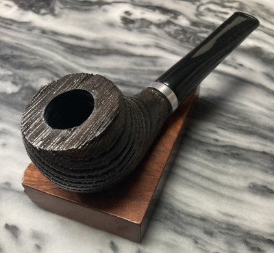 Unsmoked Morta Bog Oak Rustic Apple Pipe-Straight, Black Acrylic Bit!