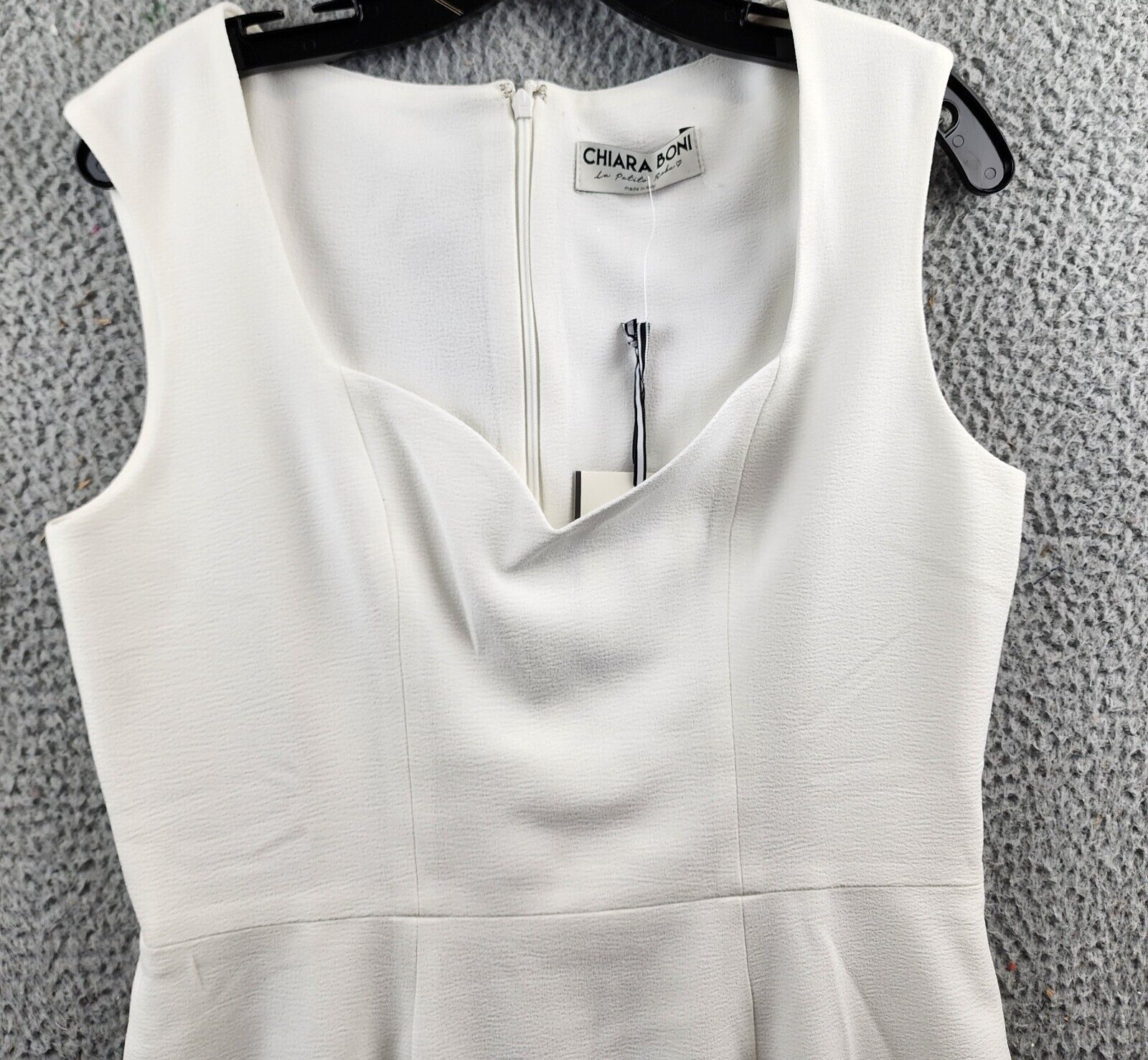 Chiara Boni La Petite Robe Dress Women's 48/12 White Sweetheart Neck Zip Closure - Picture 2 of 13
