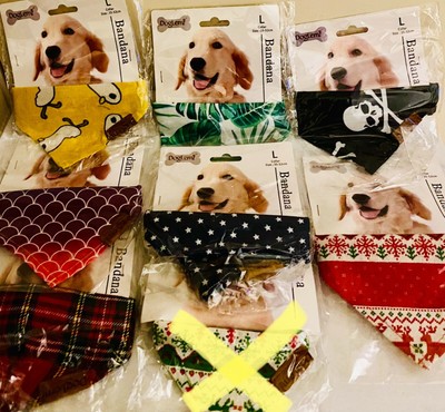 Dog Bandanas LEMI Large Collar Sz 35-52cm BNIP Adorable Multicolored Options