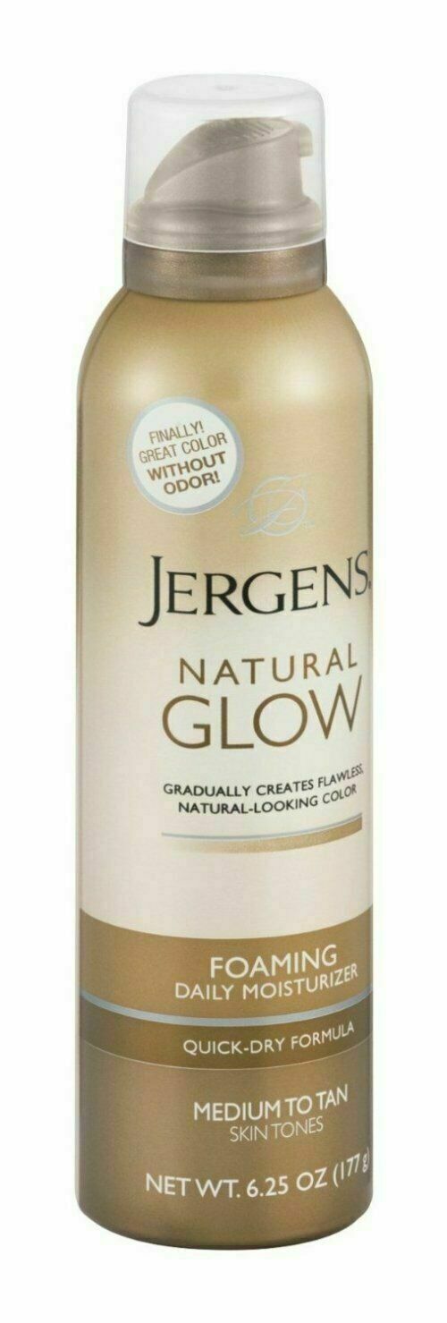Jergens Natural Glow Foaming Daily Moisturizer for Body, Med