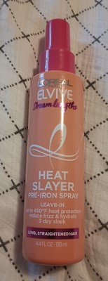 L'Oreal Paris Elvive Dream Lengths Heat Slayer Pre-Iron Spray Leave-In 4.4 Ou...