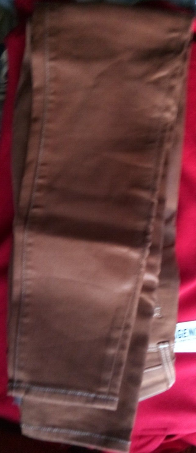 Pre-owned L'agence Women's Us Size 24 Margot Coated Skinny Jeans Java With Tags In Brown