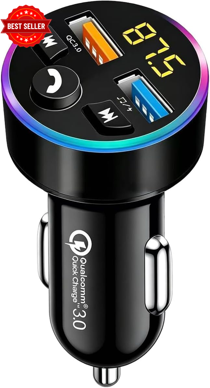 Car FM Transmitter - QC 3.0 Bluetooth 5.0 Adapter