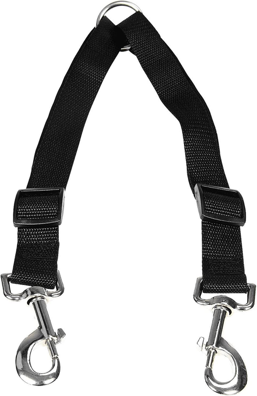 No Tangle Dog Leash Coupler 2 Dogs Splitter Adjustable Heavy Duty Nylon Swivel