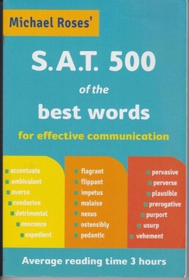 SAT 500 of the Best Words by Michael J. Lowry Paperback Book