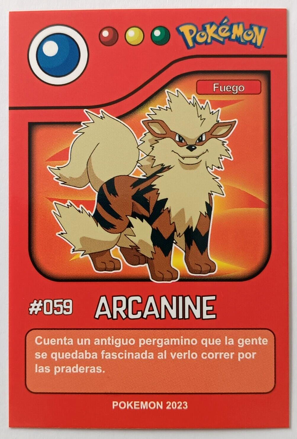 CARD POKEMON POKEDEX EC VOL. I #059 ARCANINE 2023 Kanto PERU CARD POKEMON POKEDEX EC VOL. I #059 ARCANINE 2023 Kanto PERU