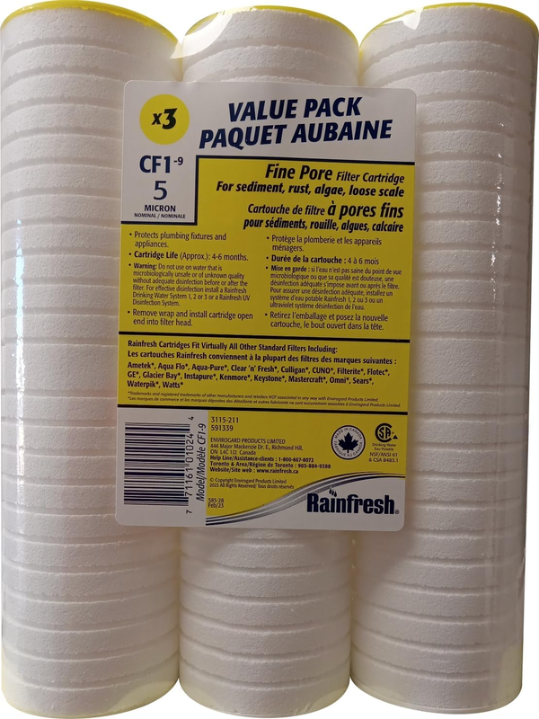 Replacement Cartridges, 3PK Value Pack 5 Micron