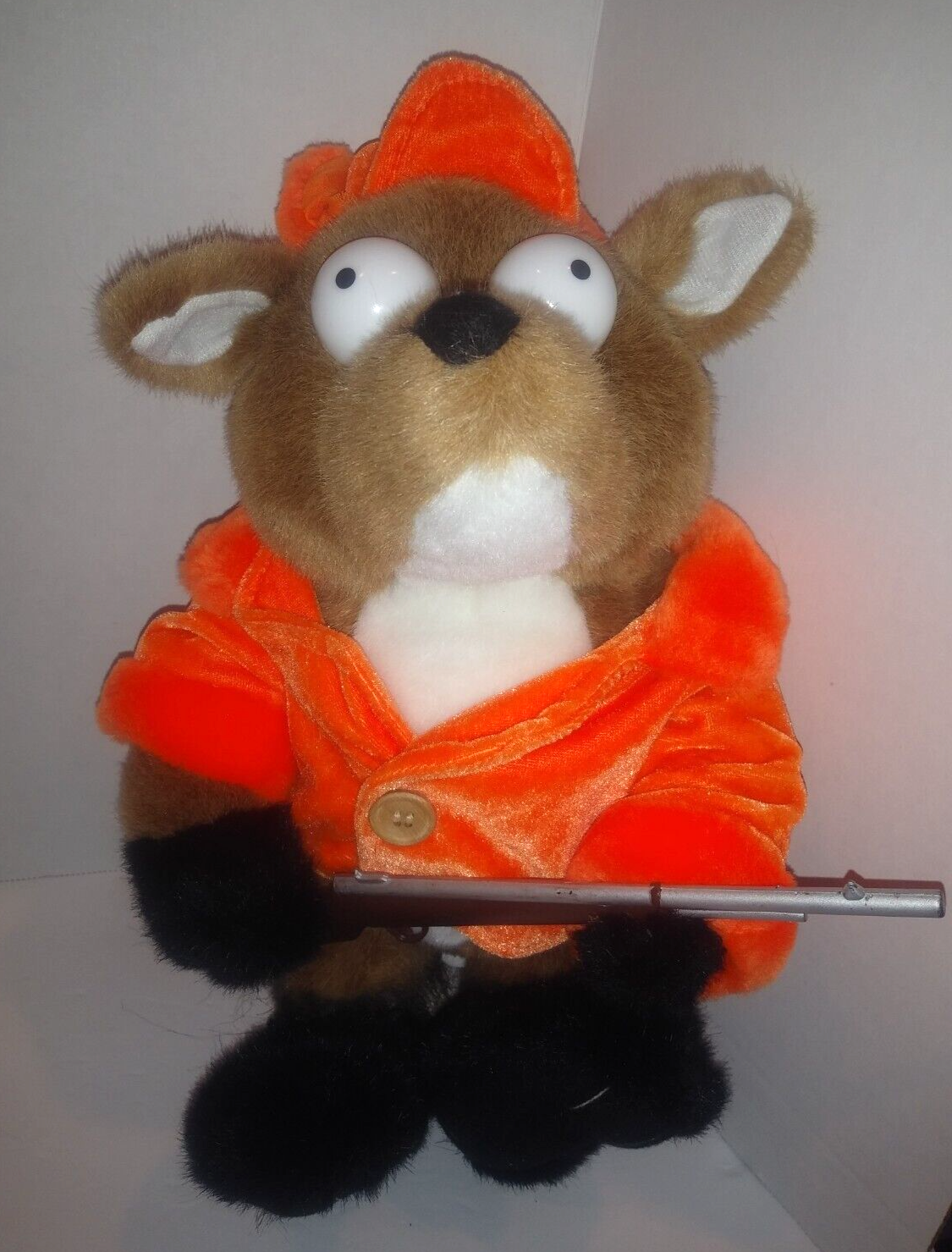 Crosshairs Hunting Hunter Fox or Squirrel Orange Plush with Rifle 2001