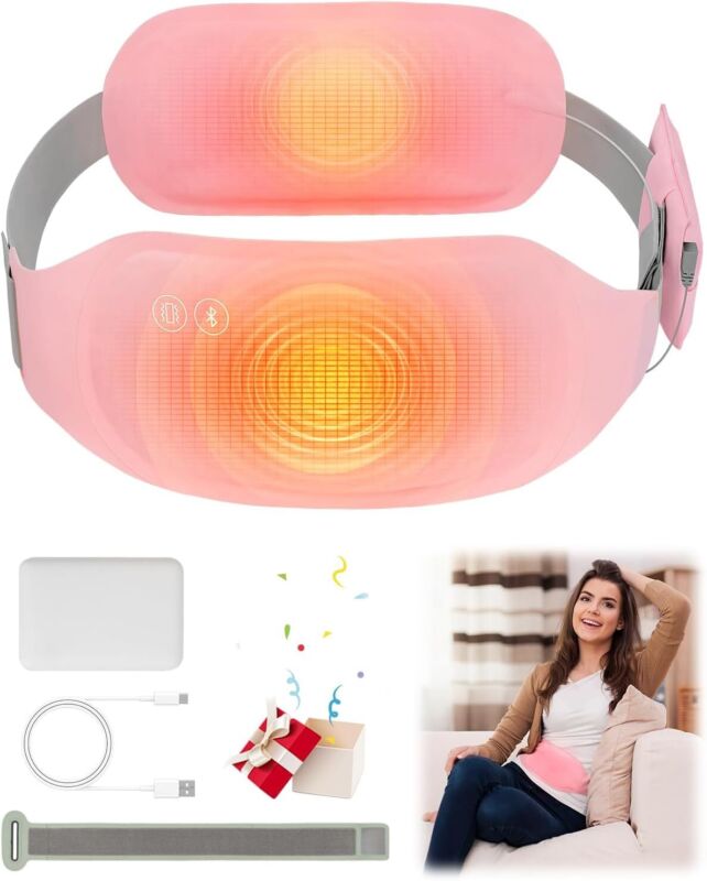 Electric Heating Menstrual Vibration Pad Belt For Period Pain Relief Cramps US