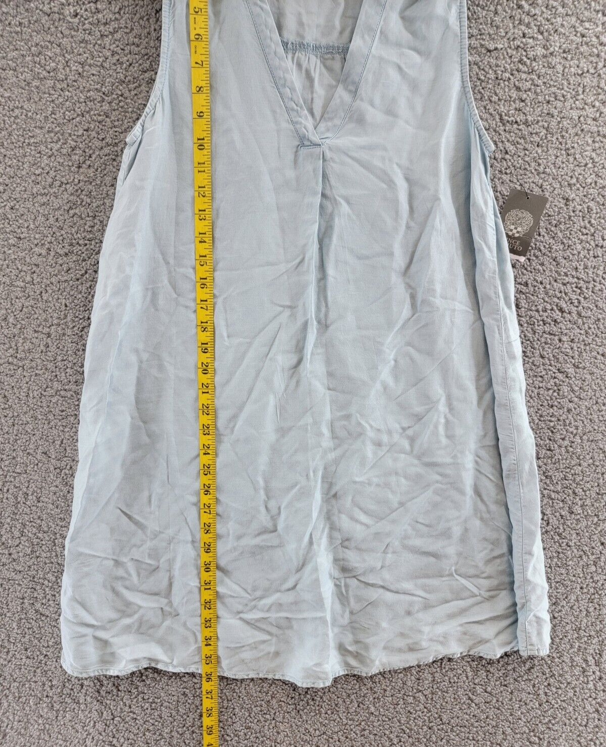 Vince Camuto Sleeveless V-Neck Dress Women's XS Arctic Surf Pullover Style - Picture 7 of 14