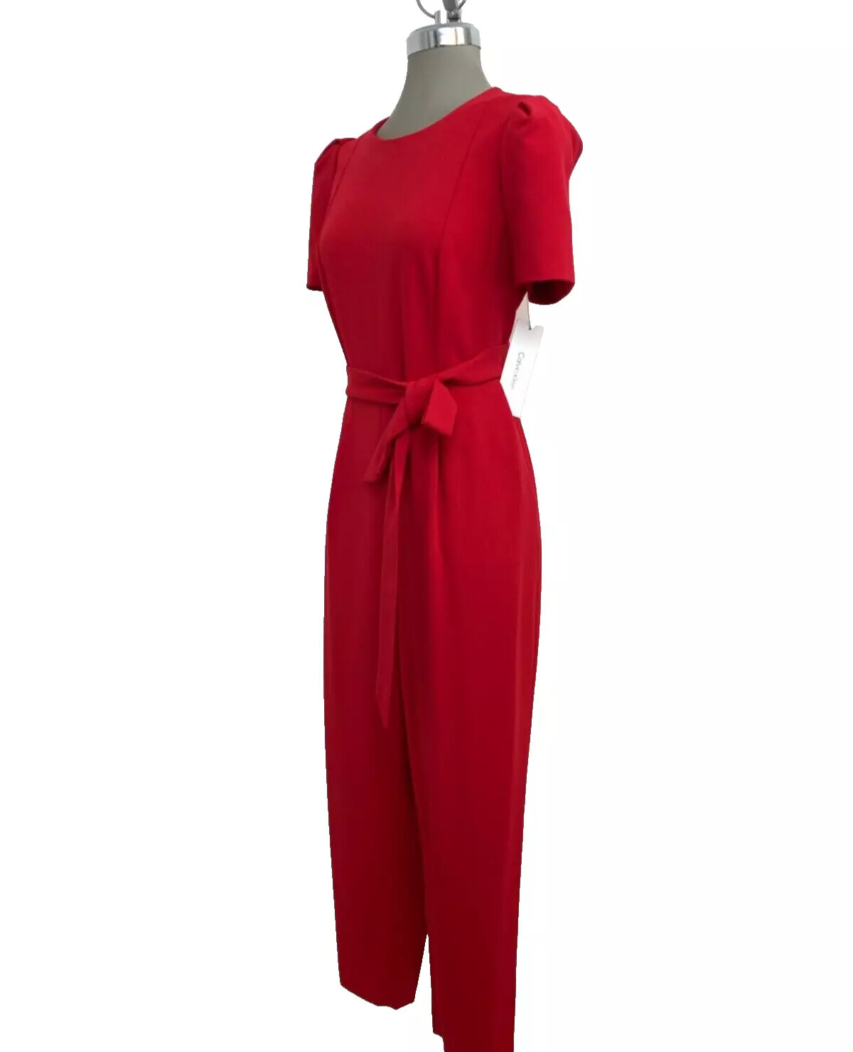 Новый элегантный комбинезон Calvin Klein True Red с пышными рукавами, укороченный комбинезон, размер 14