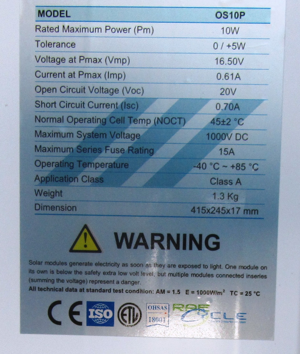 PEIMAR 10 Watt 12 Volt Poly-Crystalline Solar Panel for Off Grid, RV, Marine