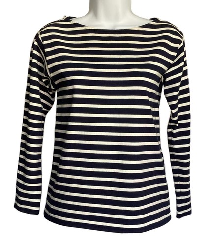 YSL SAINT LAURENT Classic Long Sleeve Cotton Shirt XS Navy