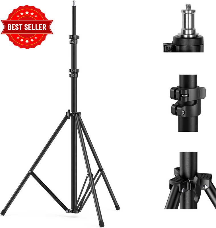 Photography Light Stand 110"/9.2Ft/280Cm, Air-Cushioned Aluminum Photo Video Tri