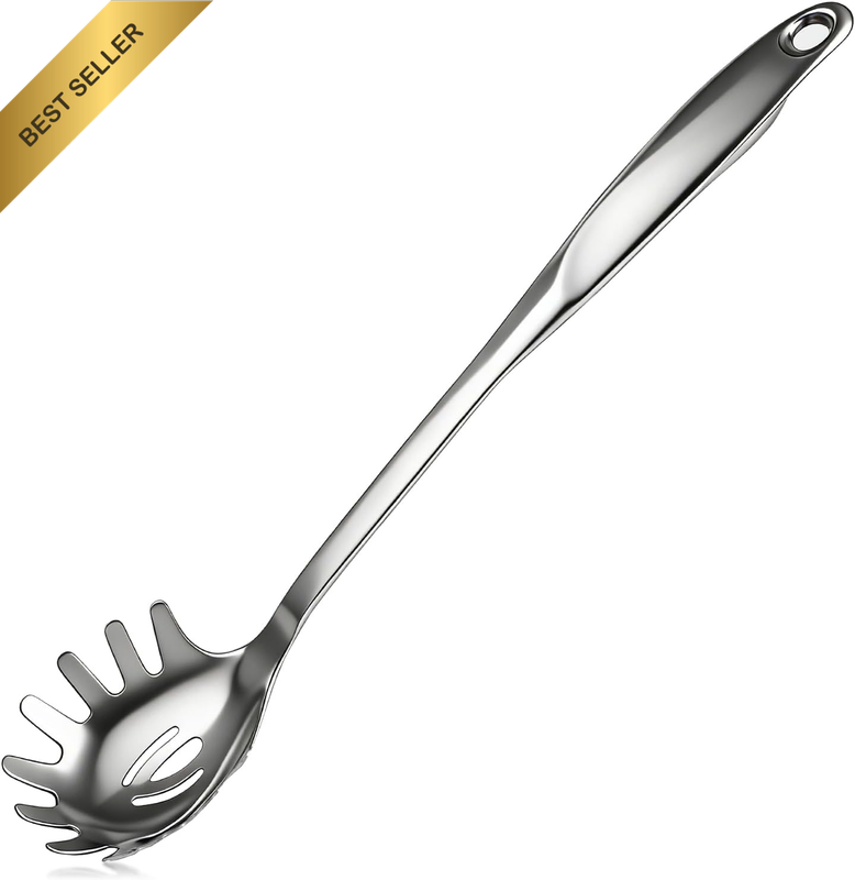 Stainless Steel Spaghetti Spoon 36Cm, Heavy-Duty SUS304 Pasta Server with Teeth,