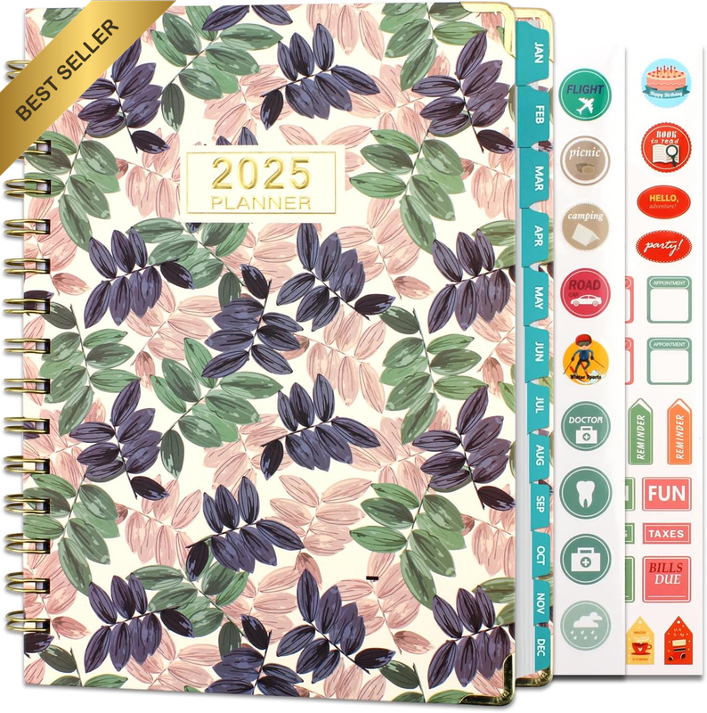 2025 Planner with Stickers,12-Month Daily Weekly Panner Monthly Organizer, JAN-D