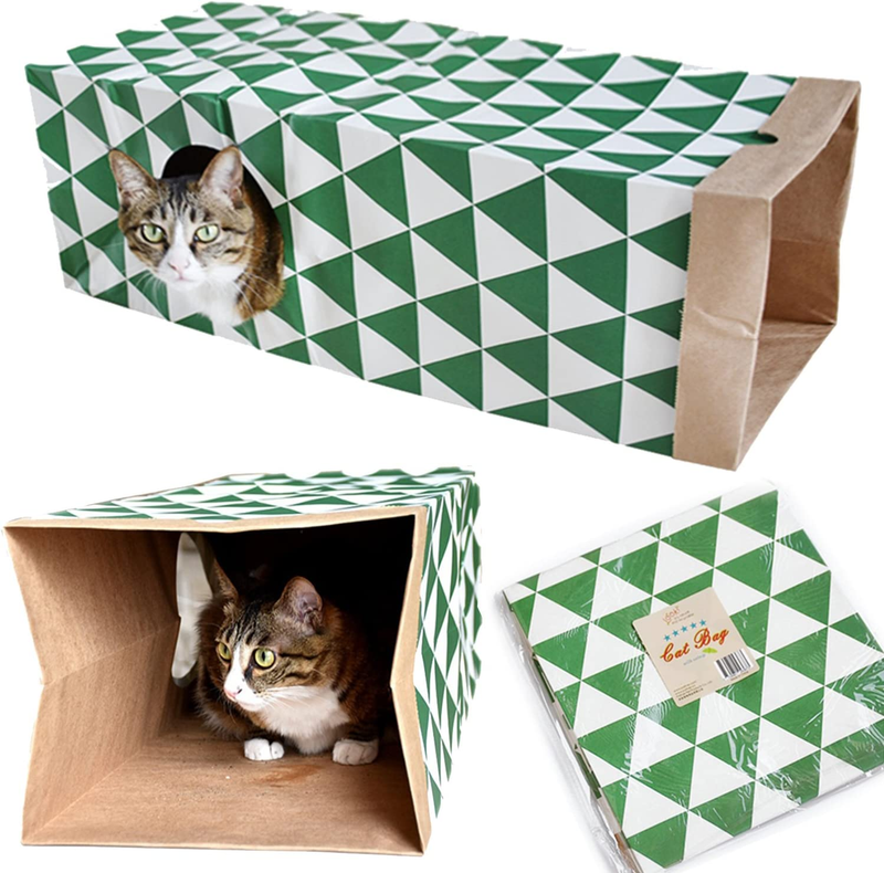 Cat Paper Bag Tunnel Toy Collapsible Tunnel for Rabbits, Kittens, Ferrets, Pet P