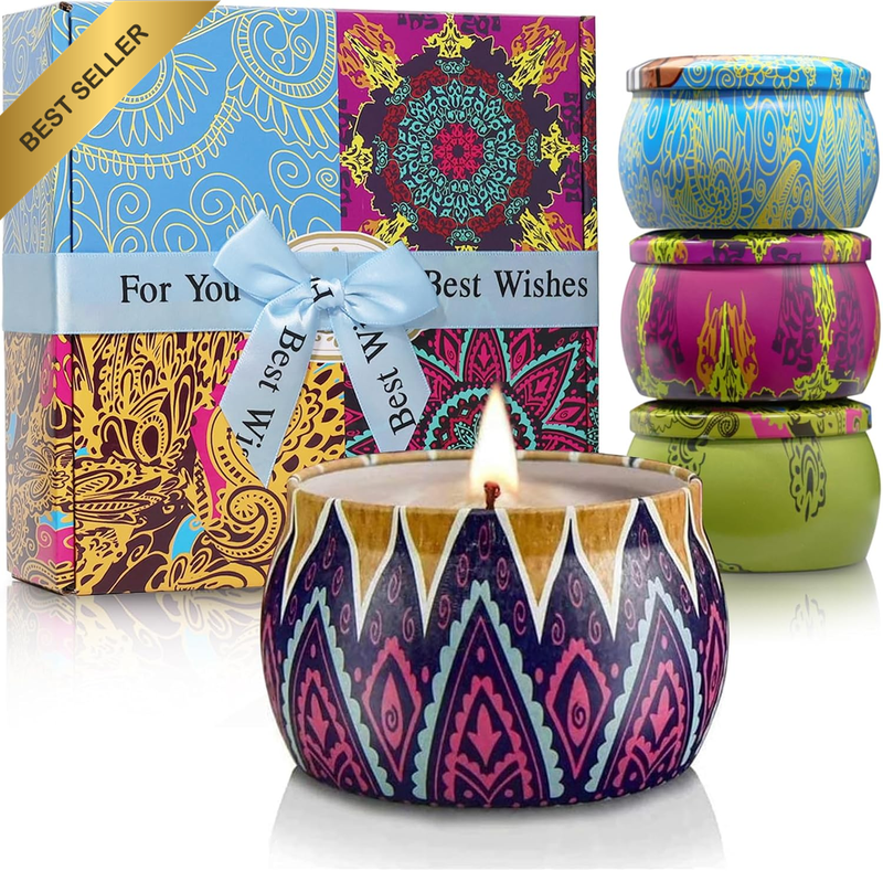 Soy Wax Aromatherapy Candles Gift Set Australia | 4 Pack Natural Scented Candles