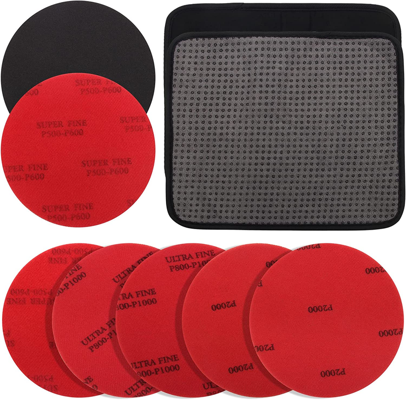 6+1 Pack Bowling Ball Sanding Pads with Bowling Towels, Bowling Ball Cleaning Pa