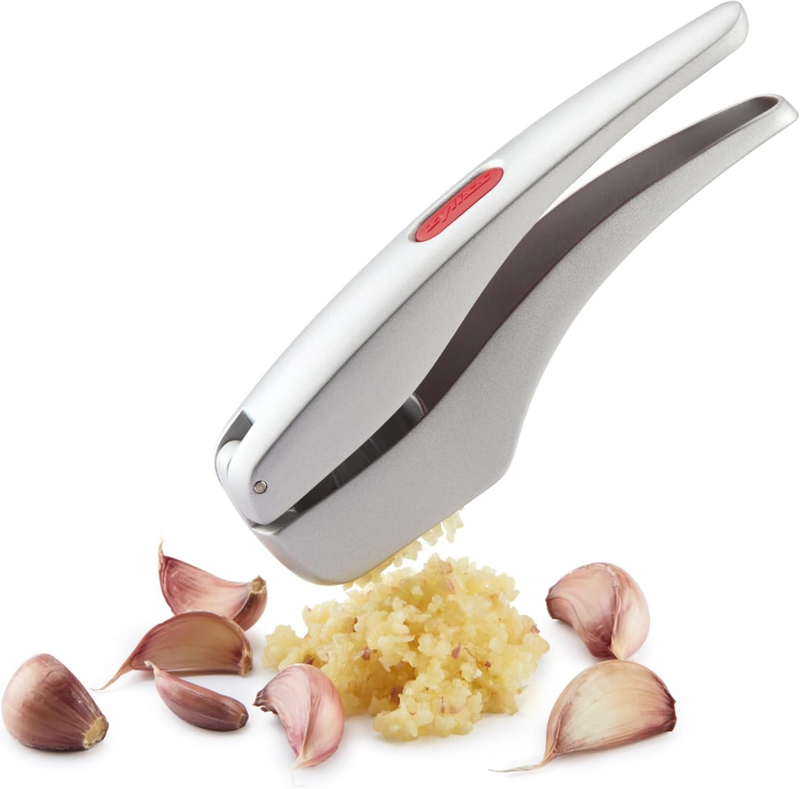 Susi 3 Garlic Press - Built-In Cleaner, No Peel Needed, Large Capacity Chamber f
